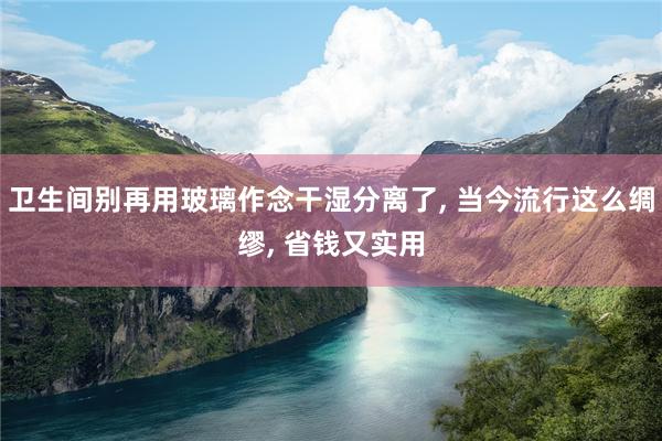 卫生间别再用玻璃作念干湿分离了, 当今流行这么绸缪, 省钱又实用
