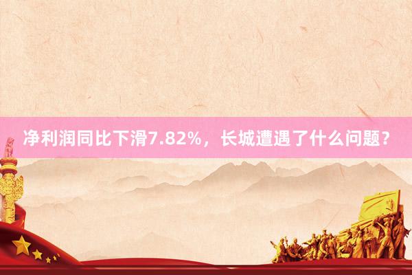 净利润同比下滑7.82%，长城遭遇了什么问题？
